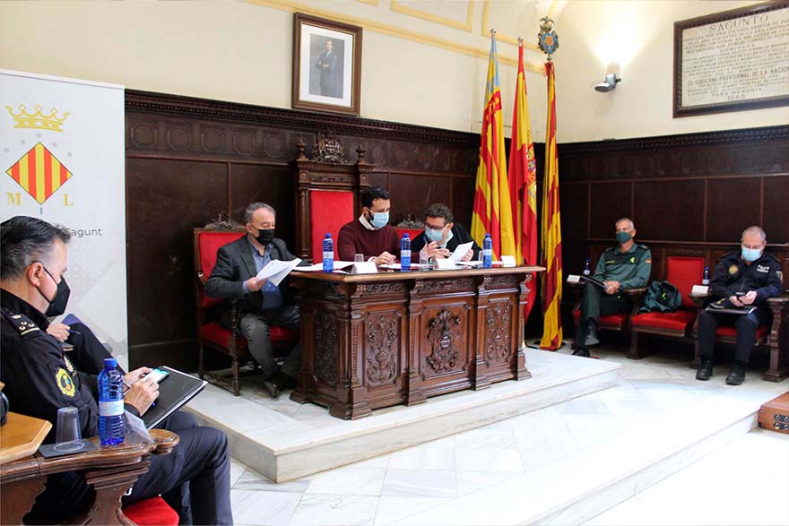 La Junta Local de Seguretat de Sagunt es reunix per a parlar sobre les mesures que seguiran durant la celebració de les Falles