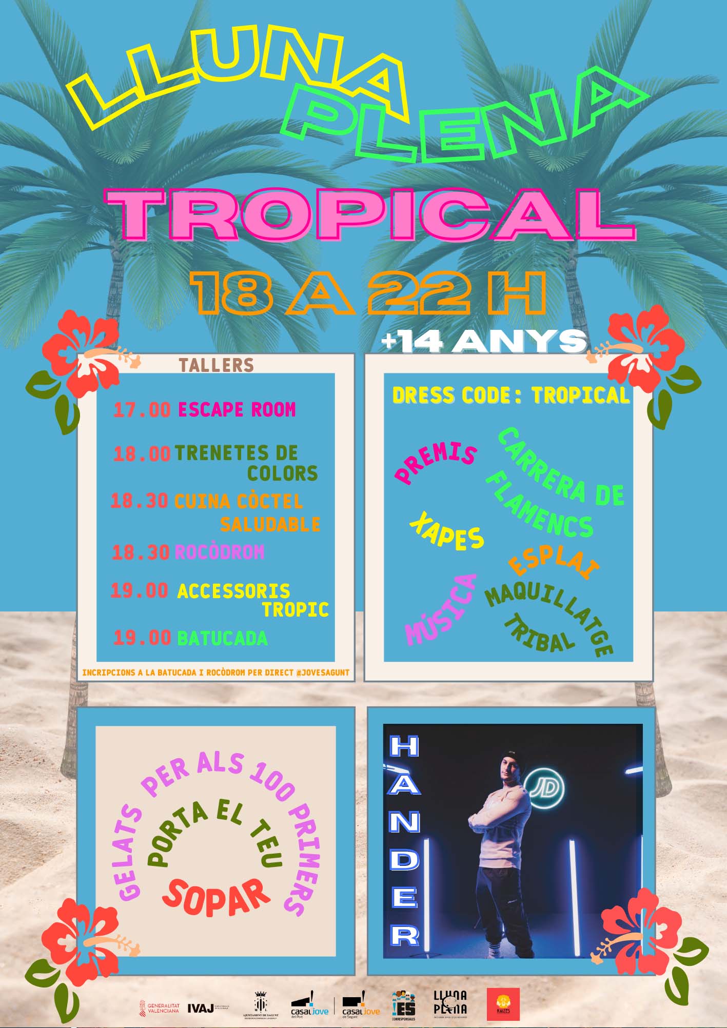 L'oci juvenil alternatiu del Casal Jove acomiada el curs escolar amb la seua Lluna Plena tropical en el Casal Jove Port