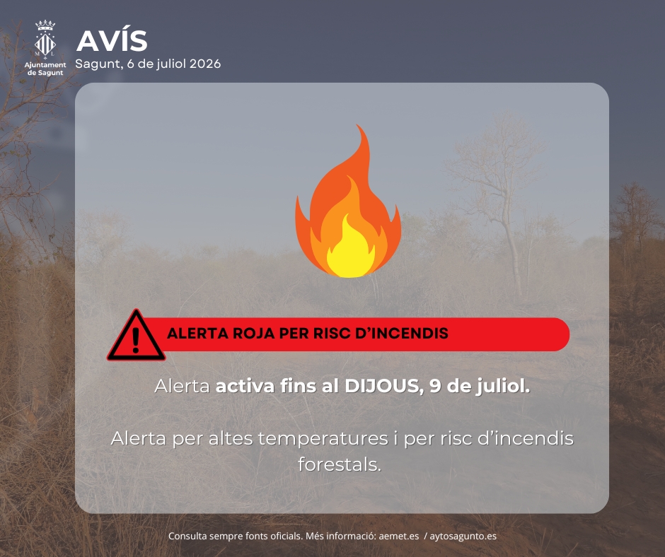 El 112 Comunidad Valenciana eleva a nivel 3 la preemergencia por riesgo de incendios
