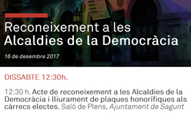 L'Ajuntament de Sagunt retrà homenatge als alcaldes de l'actual democràcia este dissabte