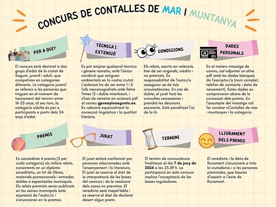 L'Ajuntament de Sagunt crea la proposta literària "Contalles de mar i muntanya"
