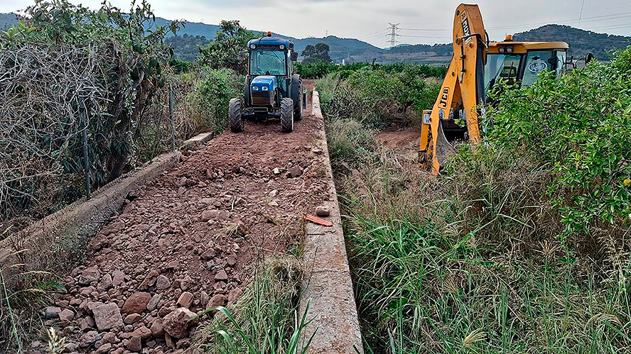 El Consell Local Agrari actua en la zona de Gausa per a millorar l'evacuació d'aigües en les tempestes