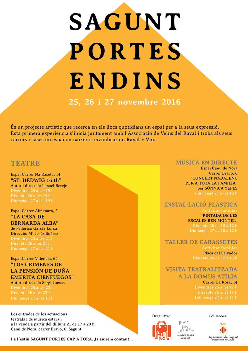 El proyecto Sagunt Portes Endins trae el teatro al barrio del Raval este fin de semana