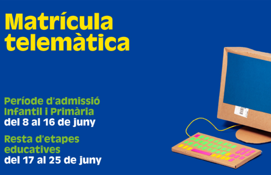 La Conselleria d'Educació activa el web on tramitar l'admissió telemàtica del pròxim curs des de casa