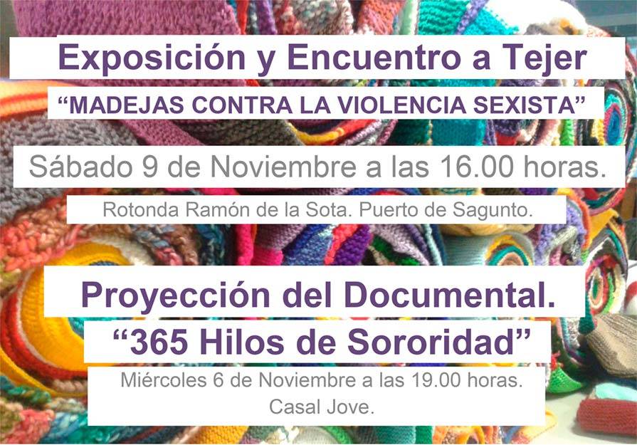 La bufanda quilomètrica contra la violència masclista s'exposarà a Sagunt