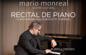 El Centro Cultural Mario Monreal celebra su IV aniversario con un recital de piano a cargo de Rubén Lorenzo 