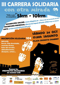 L'Ajuntament col•labora amb l'Associació Grupo Espiga en la III Carrera Solidària “Con otra mirada”