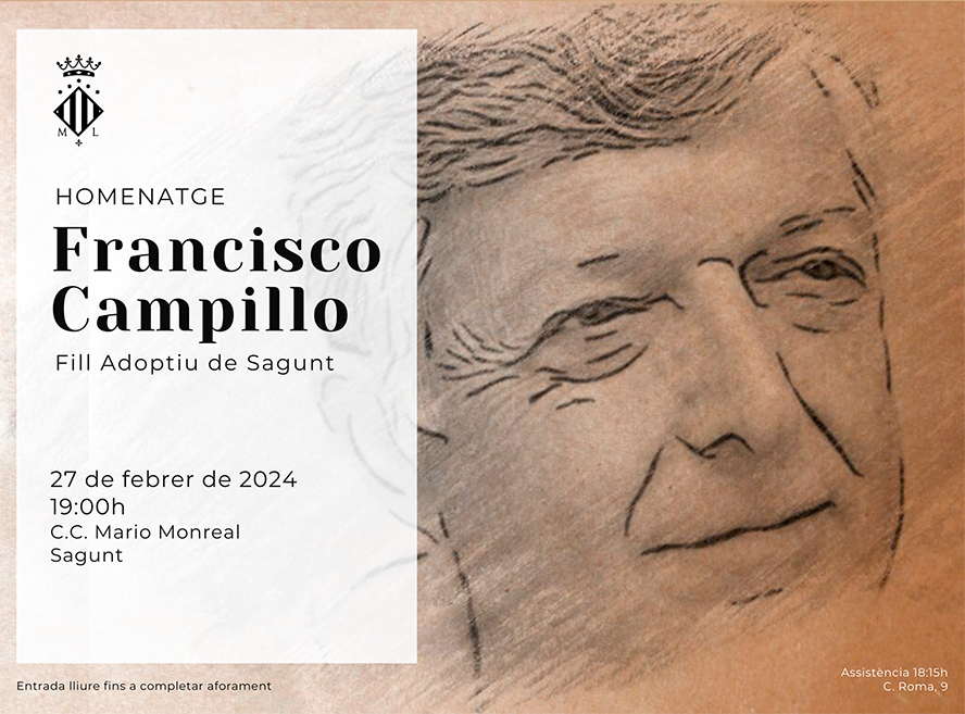 L'Ajuntament de Sagunt retrà un homenatge a Francisco Campillo