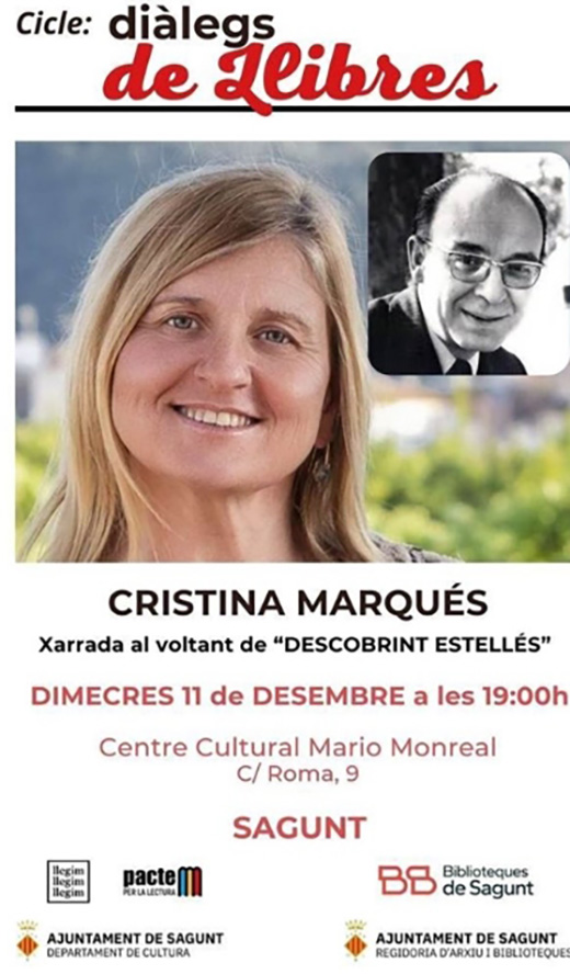 La professora Cristina Marqués presenta el llibre 'Descobrint Estellés' en el cicle Diàleg de Llibres