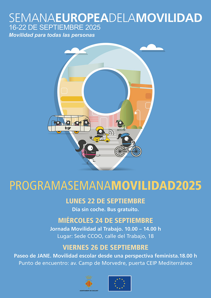 Sagunto se une un año más a la Semana Europea de la Movilidad con bus gratuito, una jornada sobre sostenibilidad y trabajo y el 'Paseo de Jane'