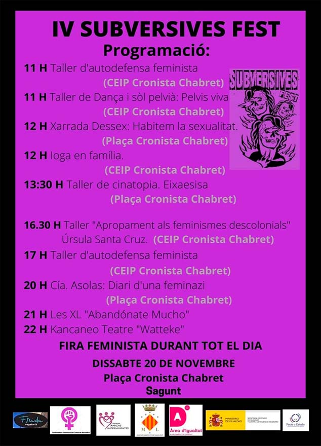 La programació del 25 N continua esta setmana amb dos conferències i el IV Festival Subversives