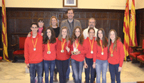 El alcalde de Sagunto y la delegada de Deportes reciben a los campeones del club Gimnasia Morvedre