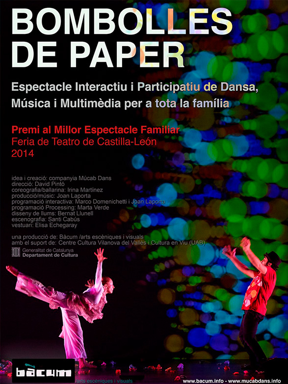El Centre Cultural Mario Monreal acull dilluns que ve l'espectacle interactiu i participatiu de dansa, música i multimèdia Bambolles de paper