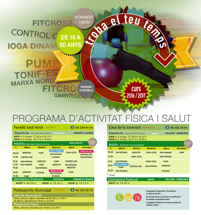 Los adultos y mayores de 60 años podrán mantenerse en forma gracias a los programas de Actividad Física y Salud del Ayuntamiento de Sagunto