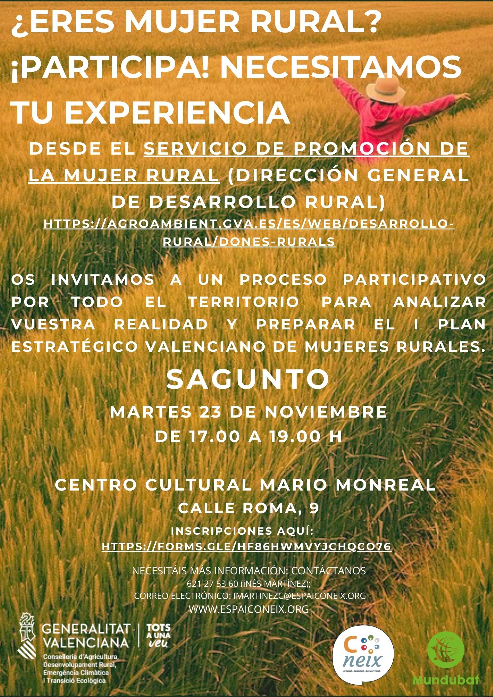 Sagunt acull el ‘Taller Mujeres Rurales’ el 23 de novembre en el Centre Cultural Mario Monreal