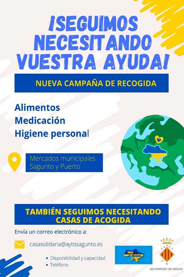 Sagunt inicia una nova campanya de recollida de materials per a Ucraïna
