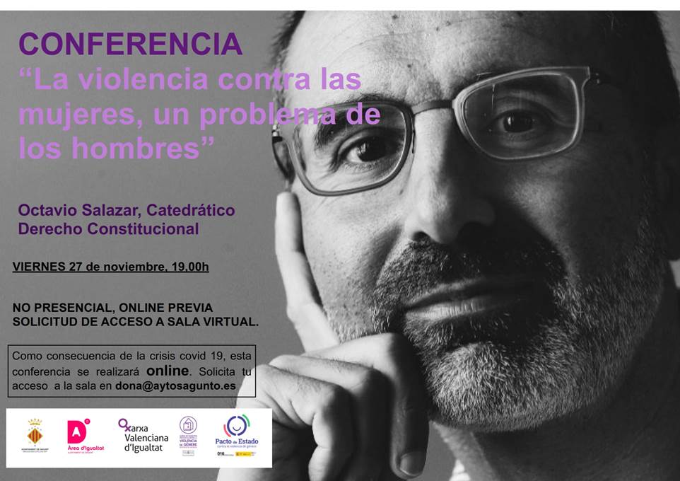 La conferència en línia “La violència contra les dones, un problema dels hòmens” d'Octavio Salazar tindrà lloc demà