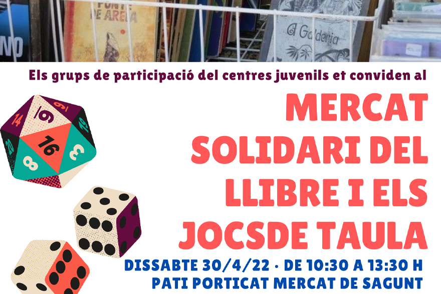 Este dissabte torna el Mercat Solidari de llibres i jocs de taula que organitzen els grups de participació juvenil