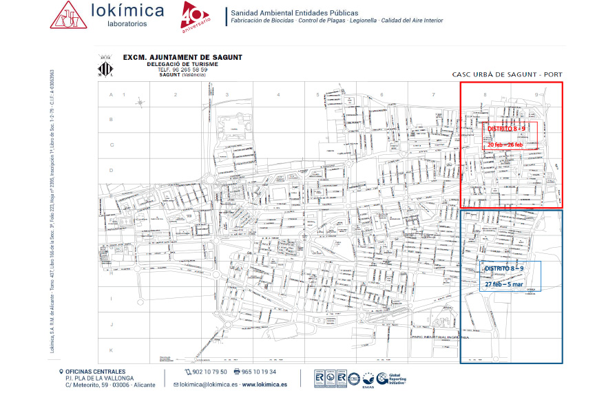 La regidoria de Sanitat continua els tractaments de desratització i desinsectació del clavegueram esta setmana i la pròxima al Port de Sagunt