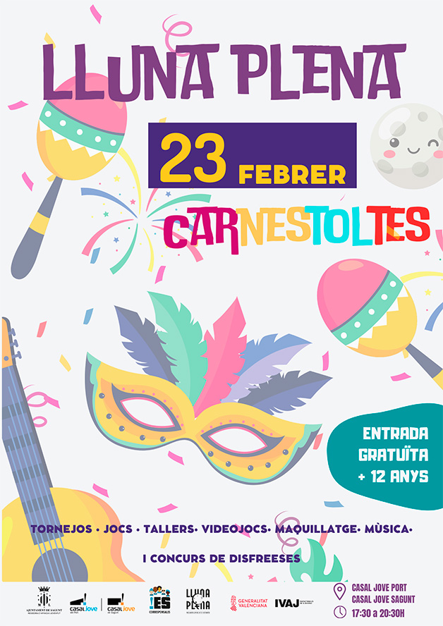 Oci alternatiu en els Casals Joves de Sagunt i el Port de Sagunt amb 'Lluna Plena Carnestoltes'