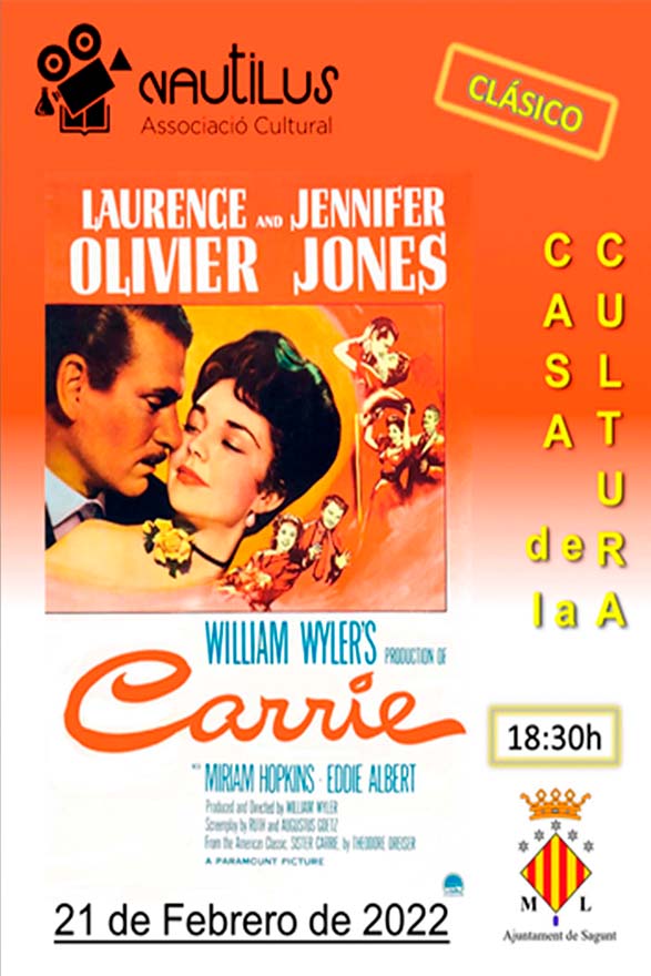 La pel·lícula clàssica 'Carrie', hui a la Casa Municipal de Cultura