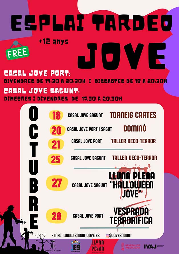 El departament de Joventut i Infància comença la temporada de l’Esplai Tardeo Jove i Ludi Tardeo Infantil en els centres juvenils de Sagunt