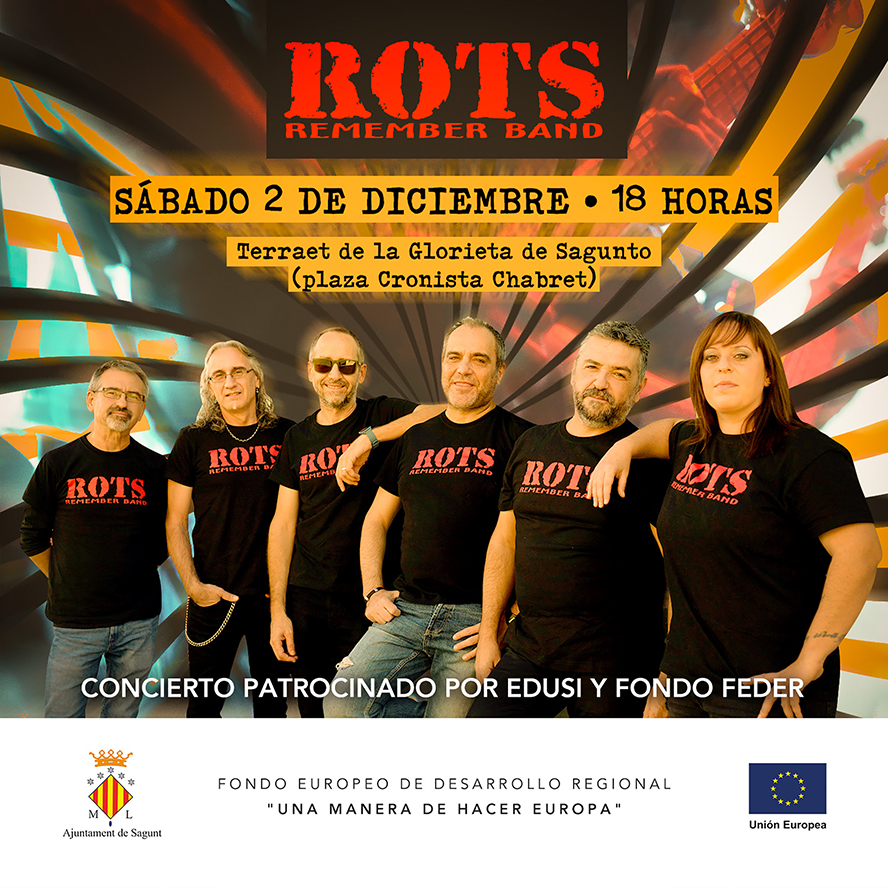 L'Ajuntament de Sagunt convida a la ciutadania a un concert de la Rots Remember Band com a tancament de les principals inversions finançades per la Unió Europea