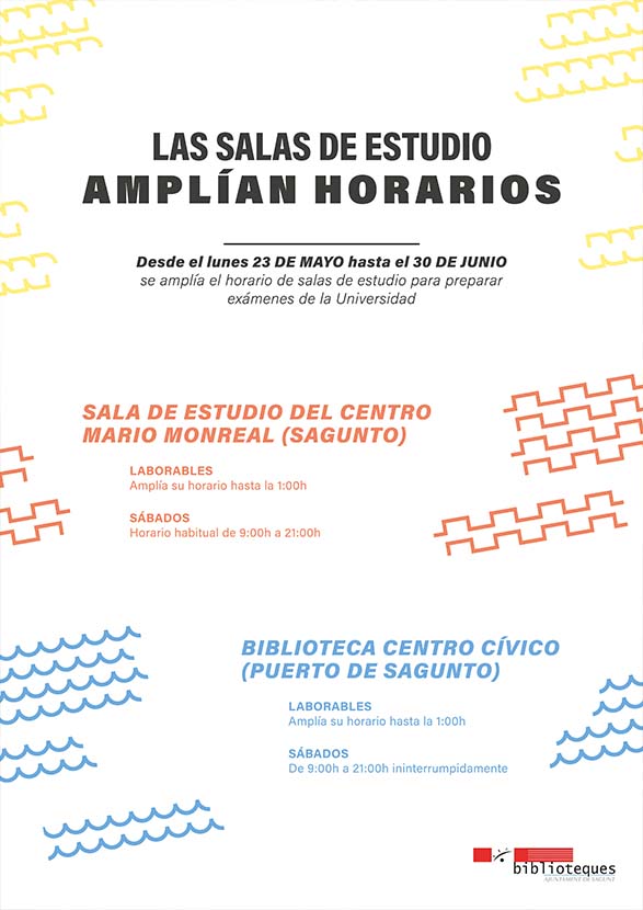 Les sales d'estudi municipals amplien el seu horari perquè l'estudiantat del municipi tinga un millor servici per a preparar els seus exàmens