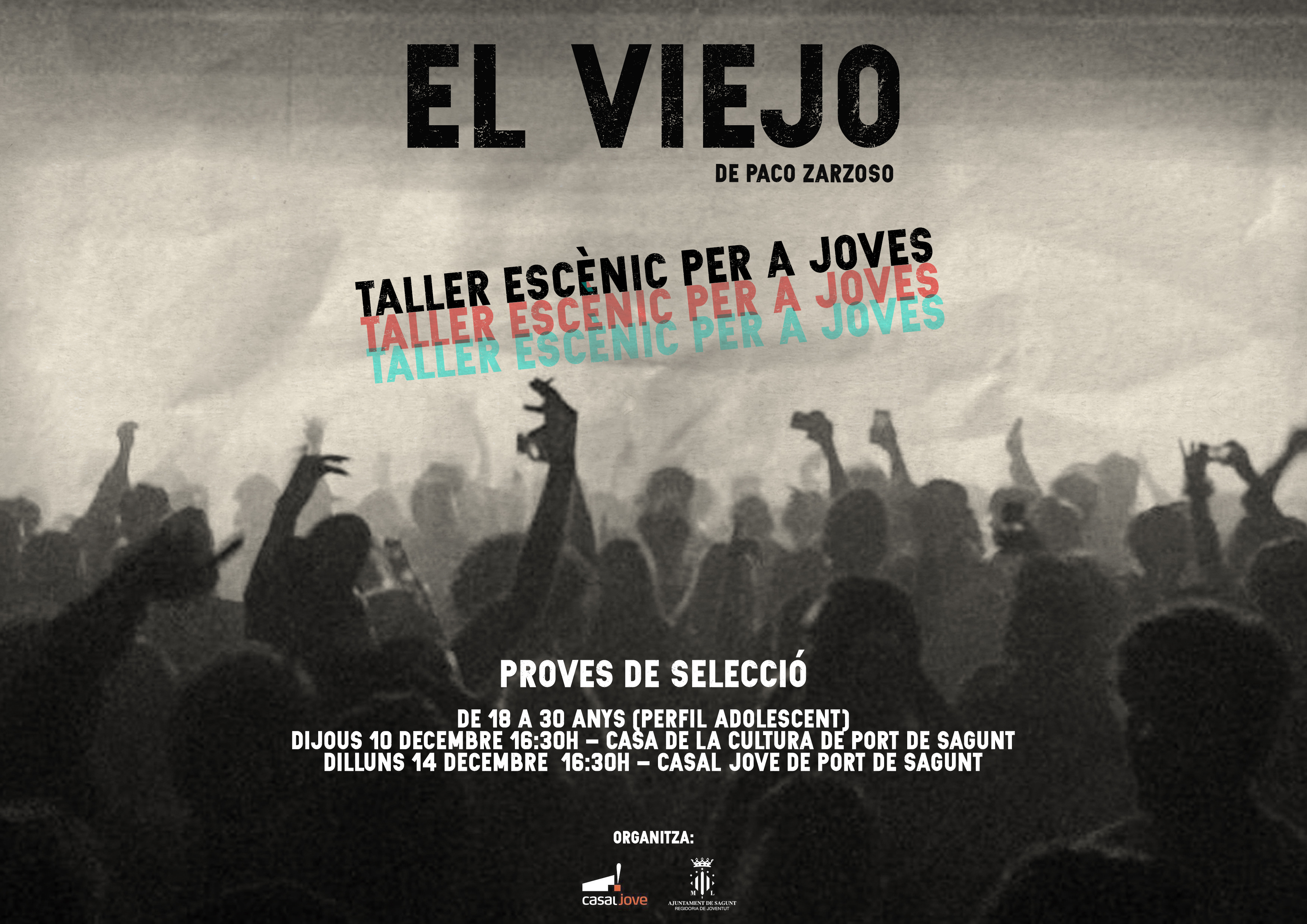 Joventut col·labora amb el dramaturg Paco Zarzoso per a crear un grup de treball que participarà en la seua pròxima obra ‘El viejo’