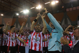 El Fertiberia Balonmano Puerto Sagunto vuelve a Asobal tras vencer al Torrelavega por 34 a 27 