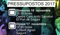 El Equipo de Gobierno convoca dos actos públicos para presentar la propuesta de presupuesto de 2017