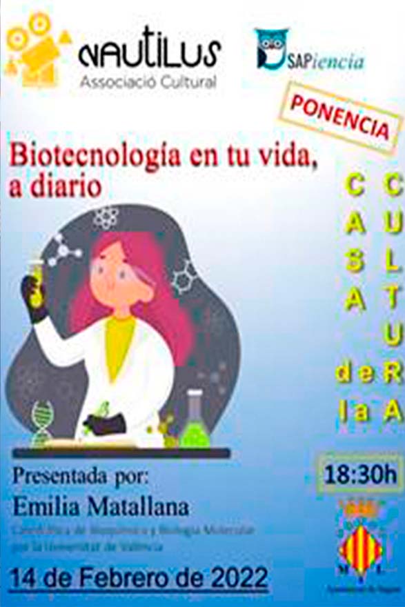 Dilluns que ve la catedràtica de Bioquímica i Biologia Molecular, Emilia Matallana, impartirà una conferència