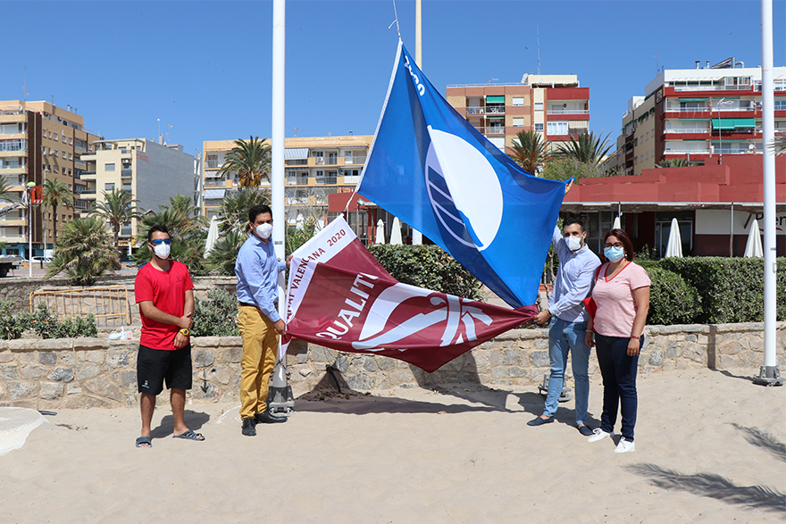 Les platges del Port de Sagunt, Almardà i Corinto renoven un any més el reconeixement a la qualitat de la Bandera Blava
