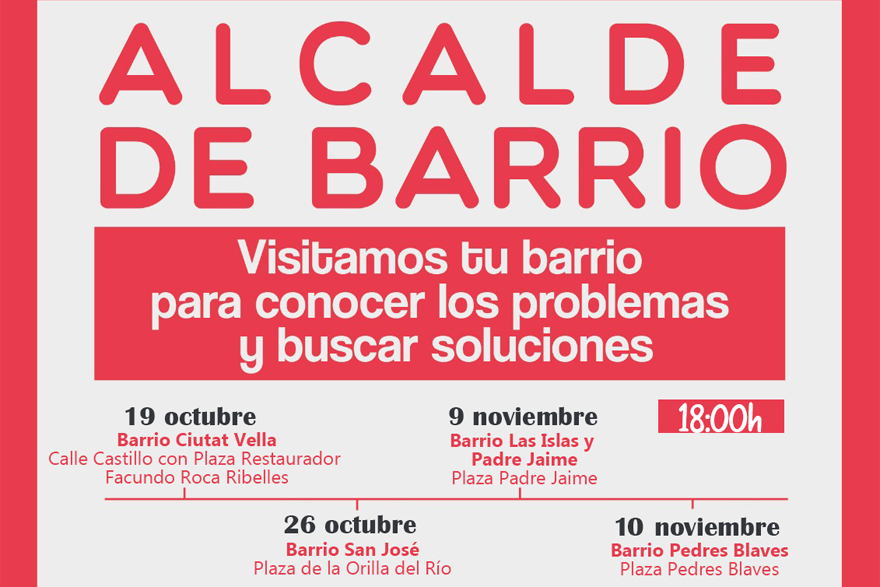 El 9 i el 10 de novembre seran les pròximes dates de la iniciativa 'Alcalde de barri'