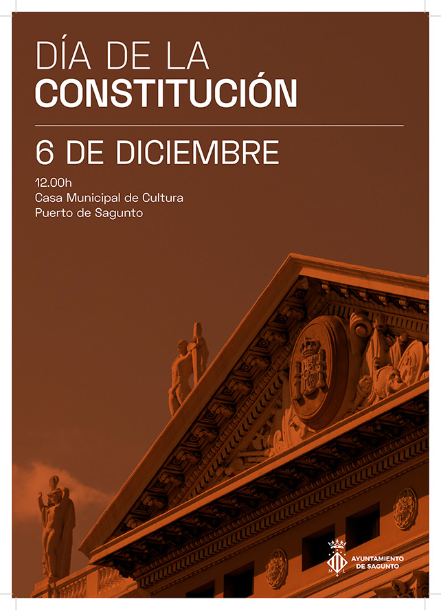 L'Ajuntament de Sagunt convida la ciutadania el Dia de la Constitució a una lectura pública de la Carta Magna per part de xiquets i xiquetes del municipi