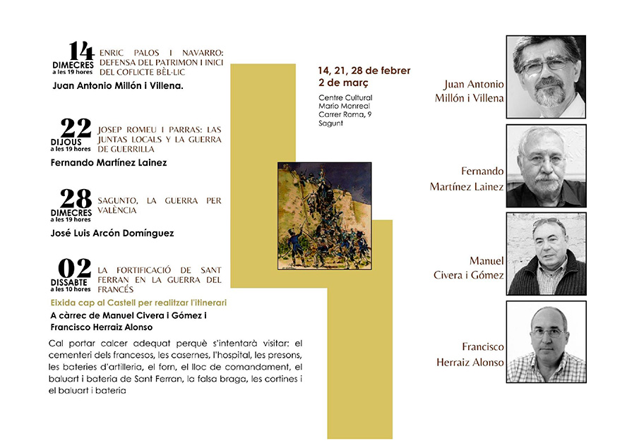"Enric Palos i Navarro: Defensa del patrimoni i inici del conflicte bèl·lic", primera conferencia del ciclo ‘La Guerra del Francés’