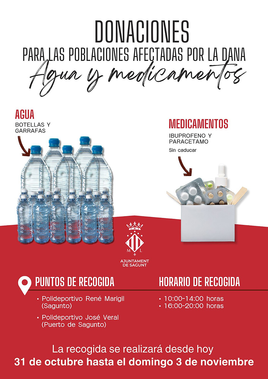 L'Ajuntament de Sagunt es bolca amb els municipis afectats per les pluges