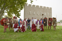 El grup de recreació Legiones Escipión ha arribat a Sagunt este matí a peu des d'Amposta recreant la Via Scipionis 