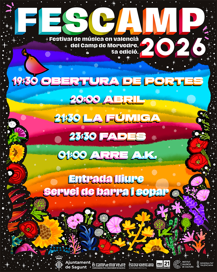 La Fúmiga encabeza el cartel del FesCamp 2026, un festival que se celebra este sábado 6 de junio en Sagunto
